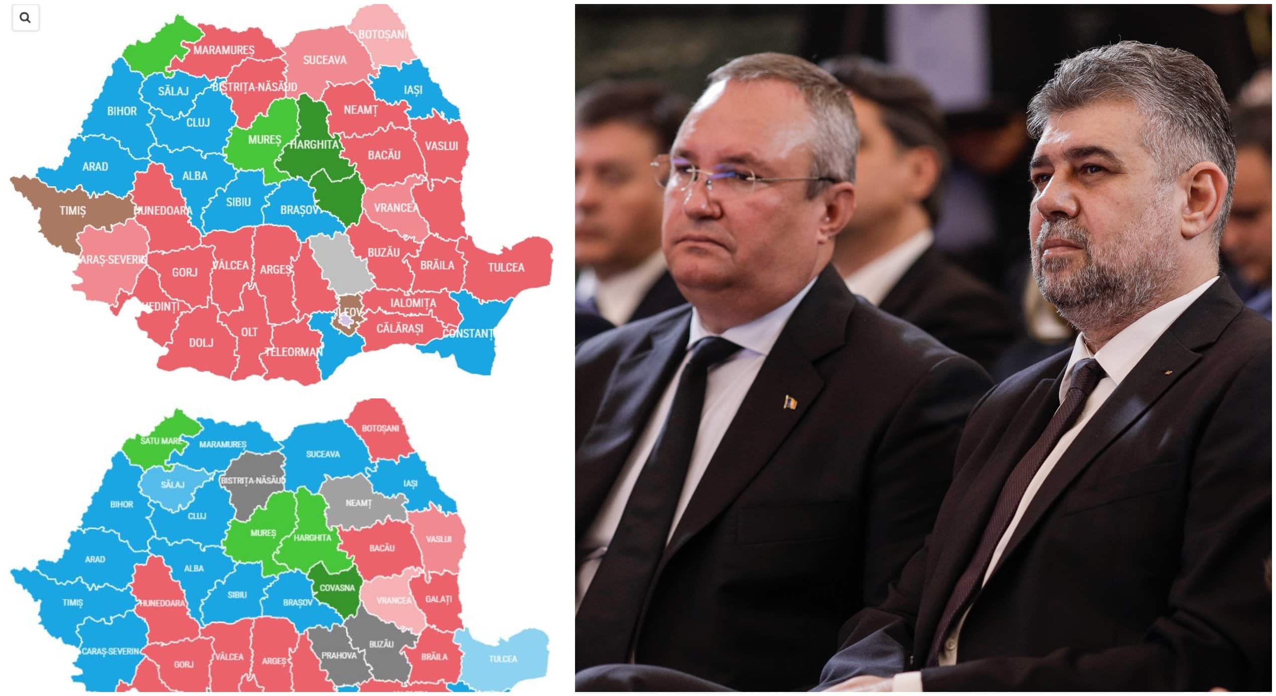 Rezultate alegeri locale 2024. Cum și-a mărit PSD dominația la Consiliile Județene / Liberalii pierd regiuni importante ca Suceava, Prahova, Timiș / PSD – 25 CJ, PNL – 12 CJ , UDMR – 4 CJ